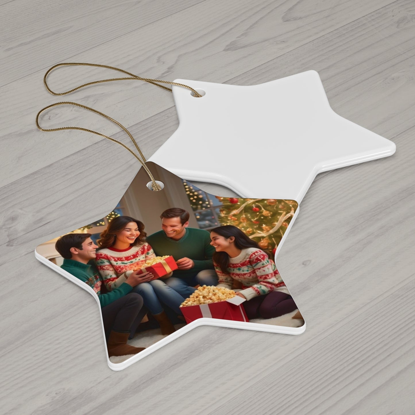 Ceramic Star Ornament — Personalized Photo Christmas Decoration
