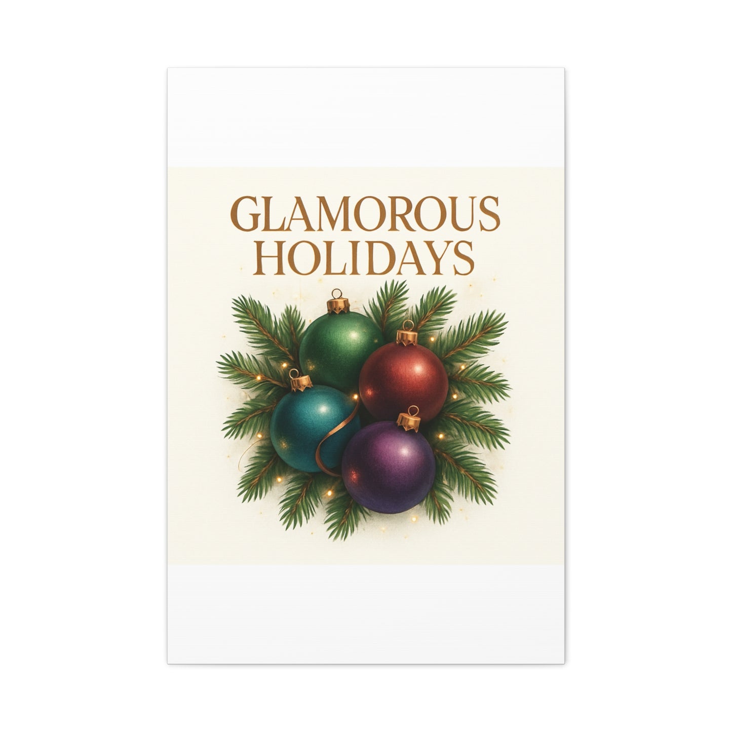Glamorous Holidays Christmas Ornament Canvas Wall Art