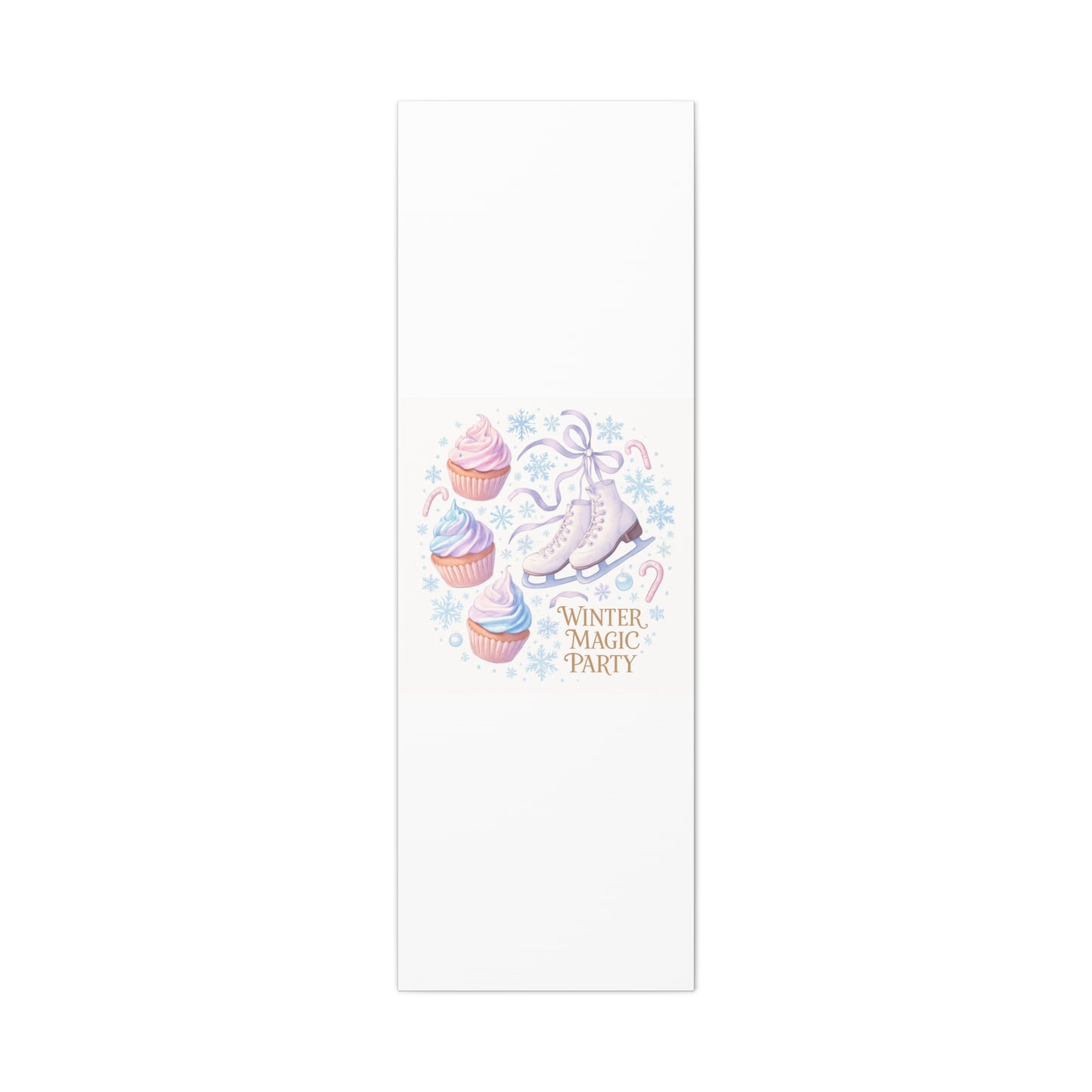 Winter Magic Party Canvas — Ice Skates & Cupcakes Matte Wall Art