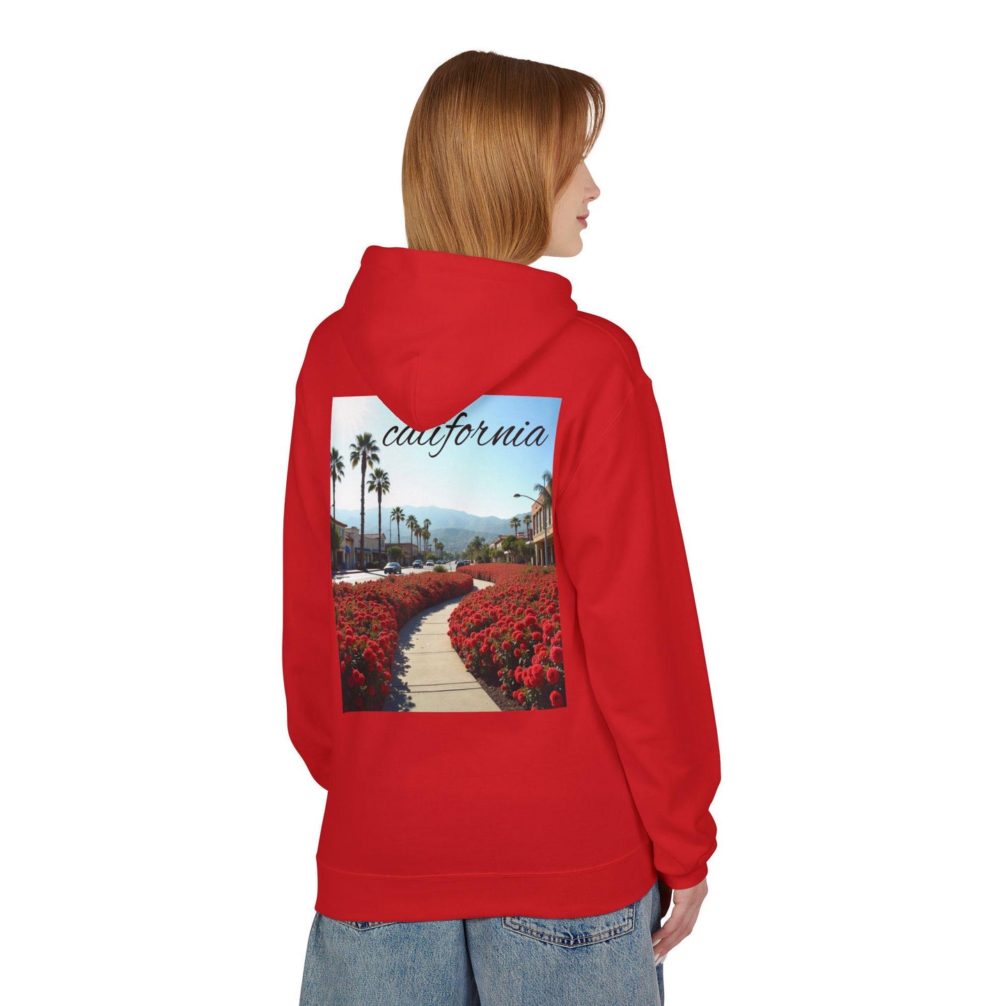California Vibes Fleece Hoodie, Unisex Hoodie, Summer Apparel, Travel Souvenir, Gift for Her, Casual Wear, Relaxed Style