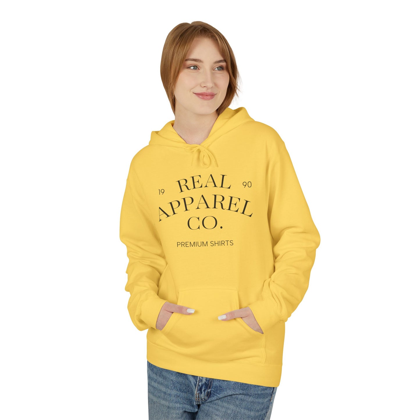 Real Apparel Co. Hoodie — Minimal Vintage Logo Pullover