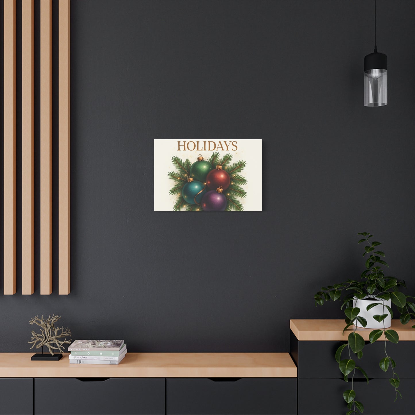 Glamorous Holidays Christmas Ornament Canvas Wall Art