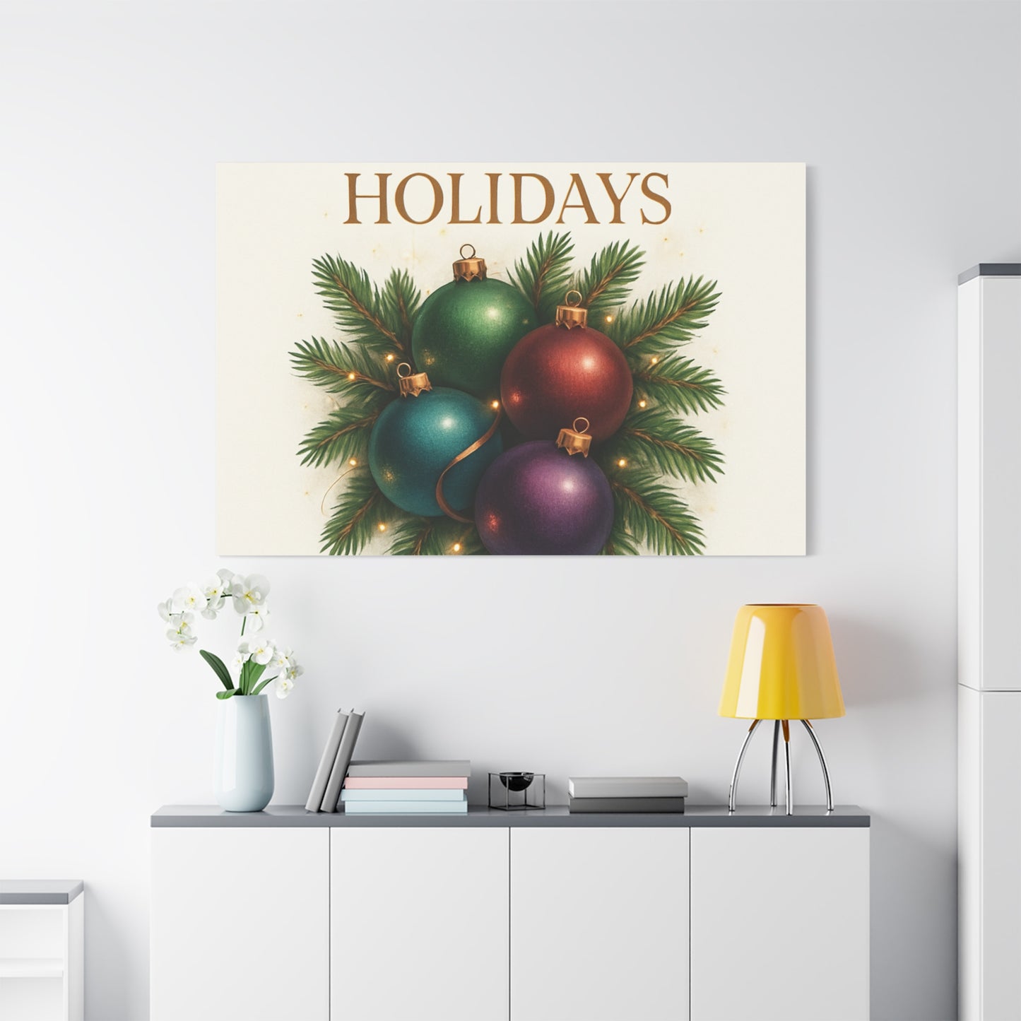 Glamorous Holidays Christmas Ornament Canvas Wall Art
