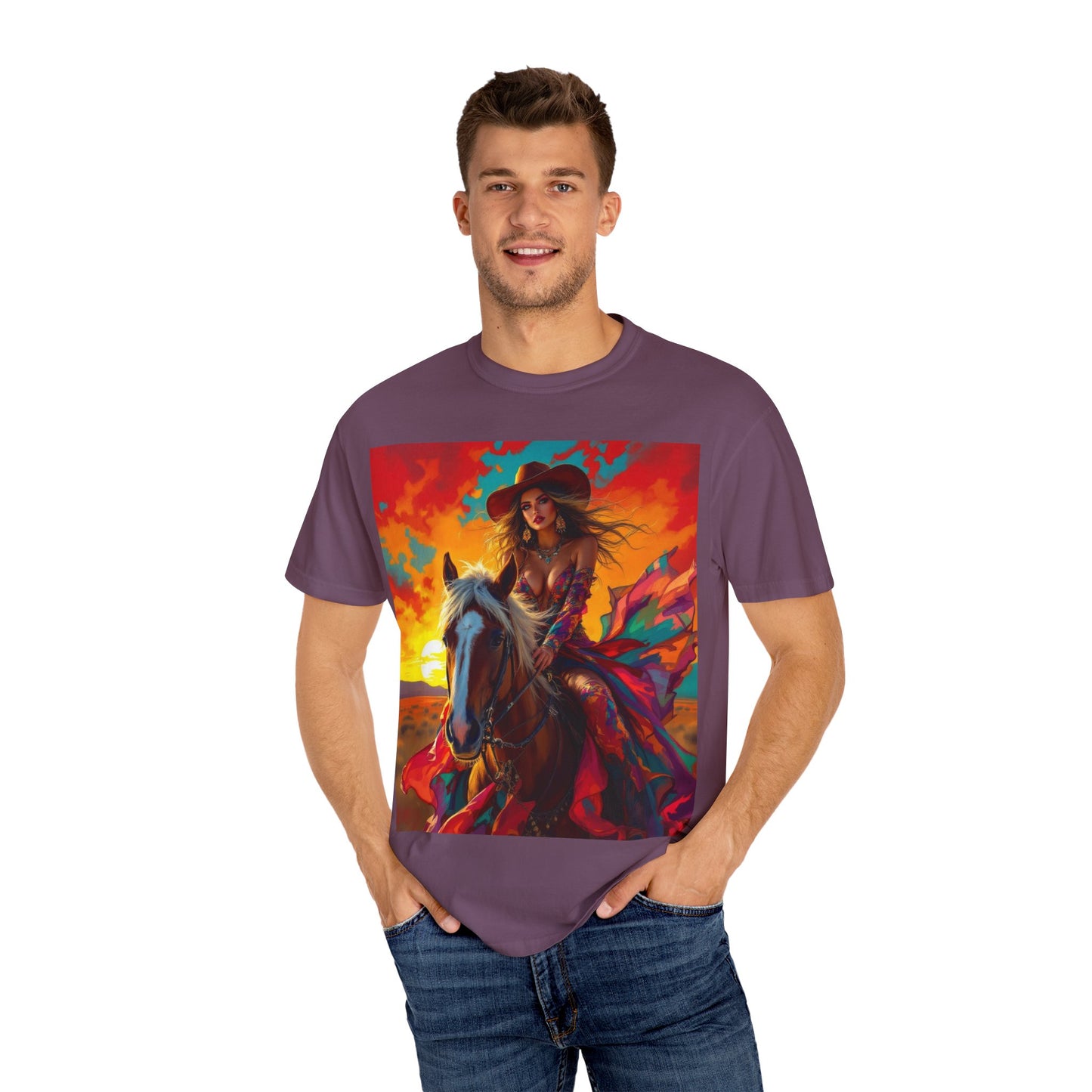 Sunset Cowgirl Horse T-Shirt
