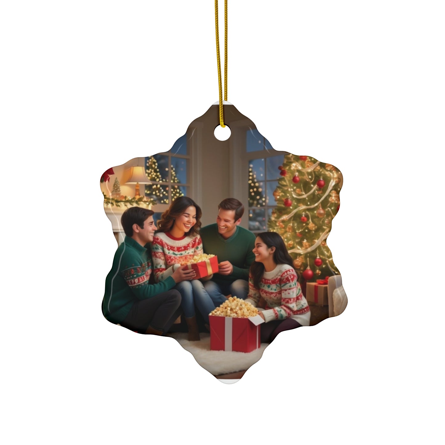 Ceramic Star Ornament — Personalized Photo Christmas Decoration