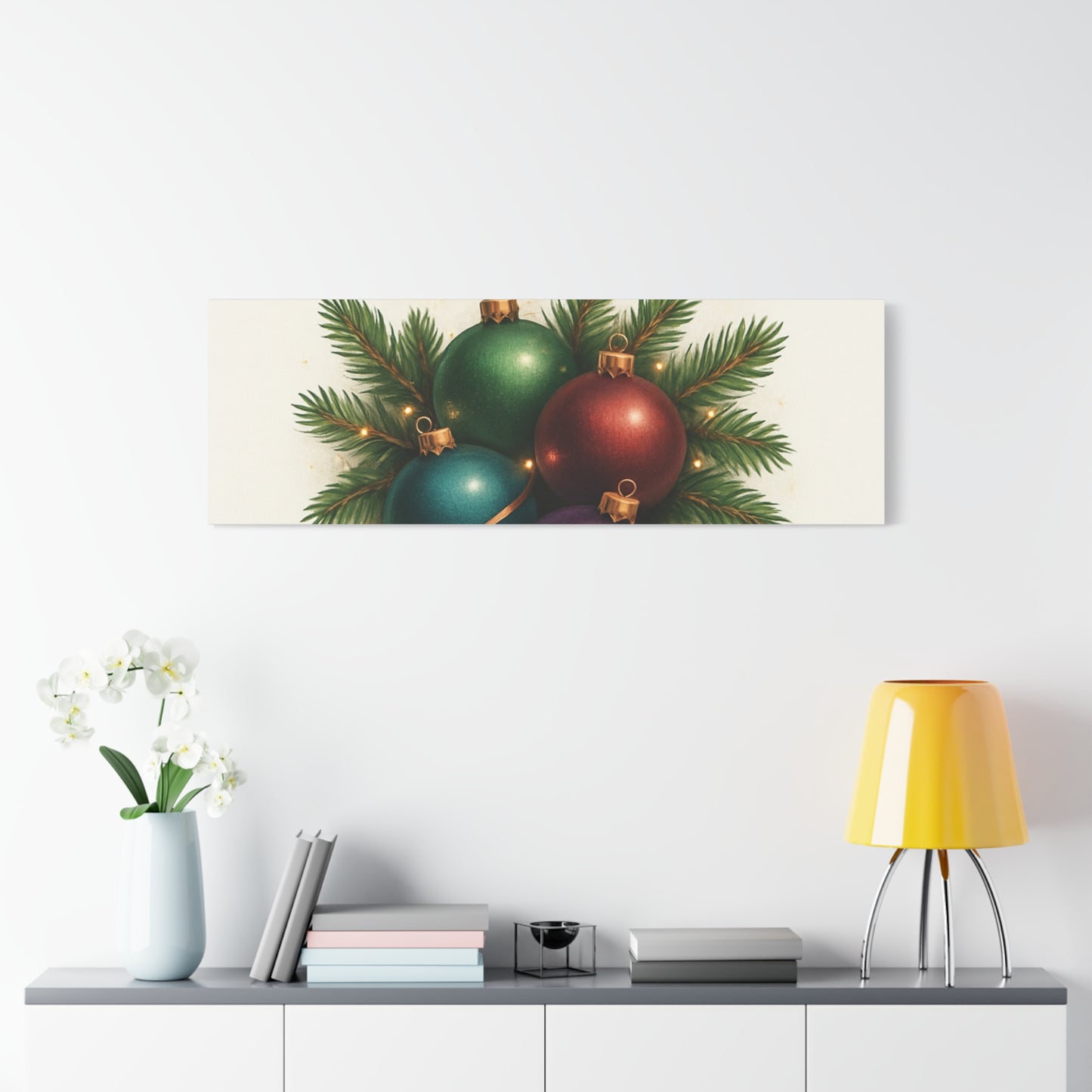 Glamorous Holidays Christmas Ornament Canvas Wall Art