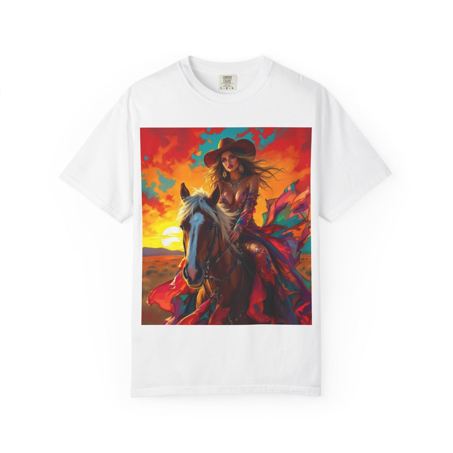 Sunset Cowgirl Horse T-Shirt