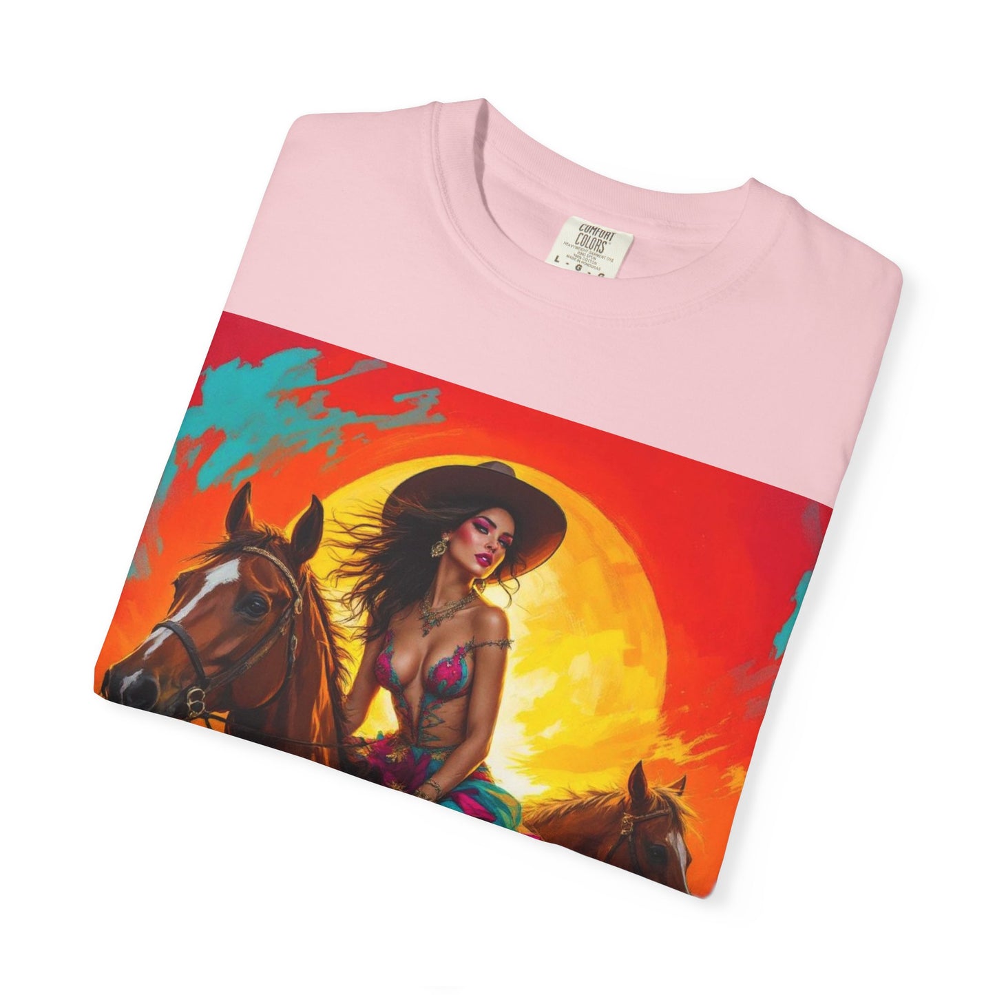 Cowgirl Sunset T-Shirt — Vibrant Western Horse Art Tee