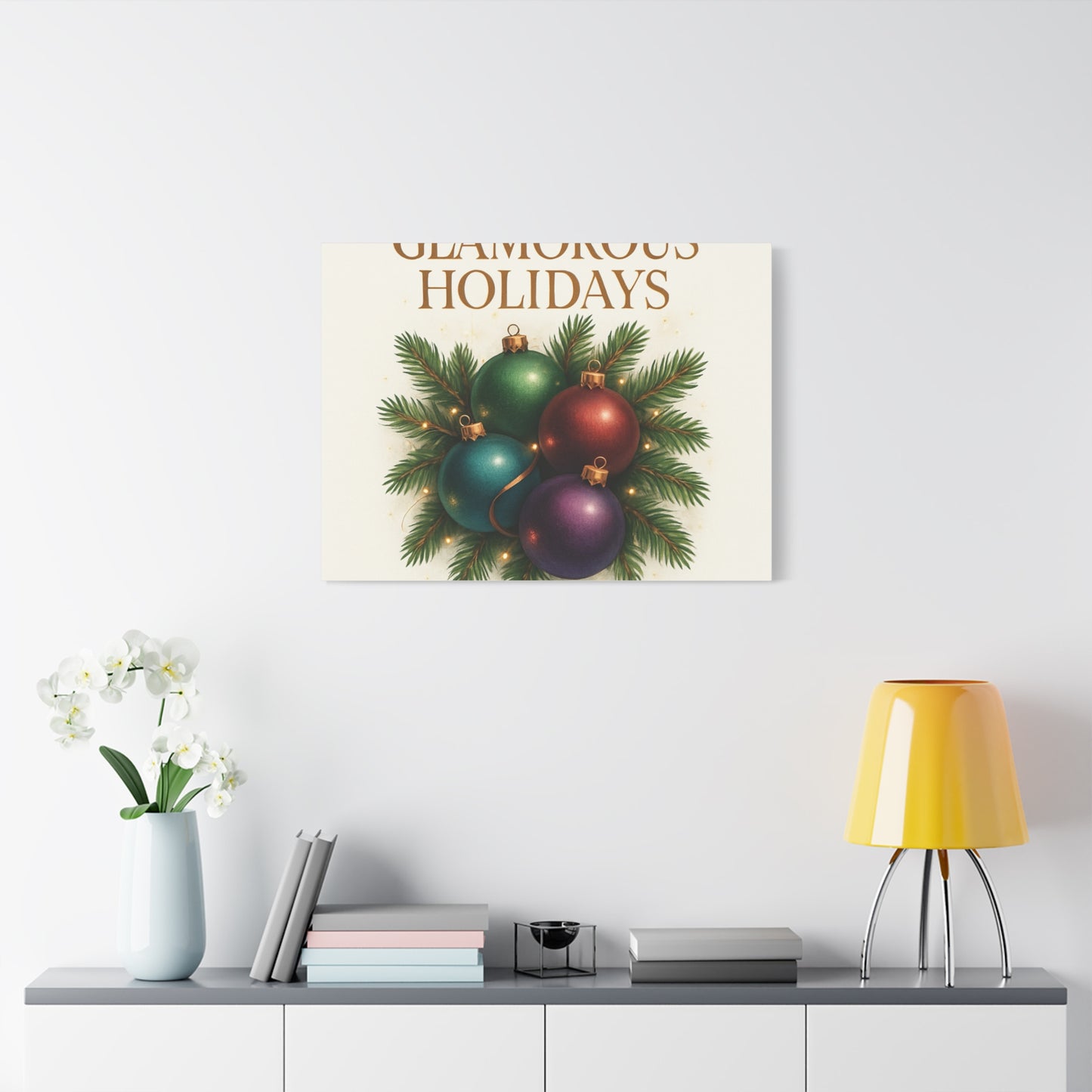 Glamorous Holidays Christmas Ornament Canvas Wall Art