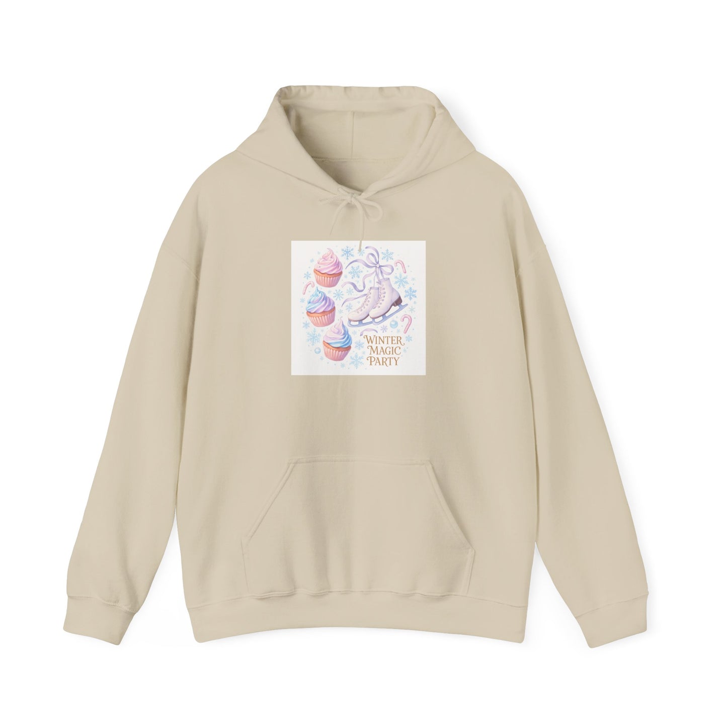 Winter Magic Kitty Hoodie — Pastel Cat & Ornaments Holiday Sweatshirt