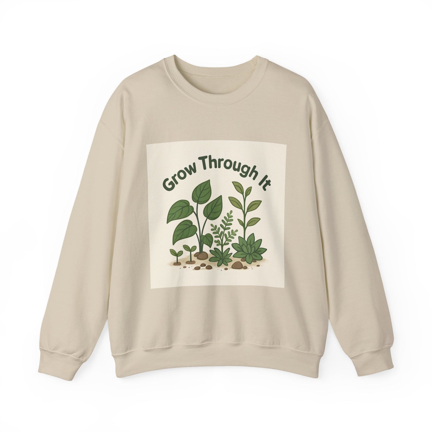 Grow Through It Sweatshirt — Botanical Crewneck for Plant Lovers