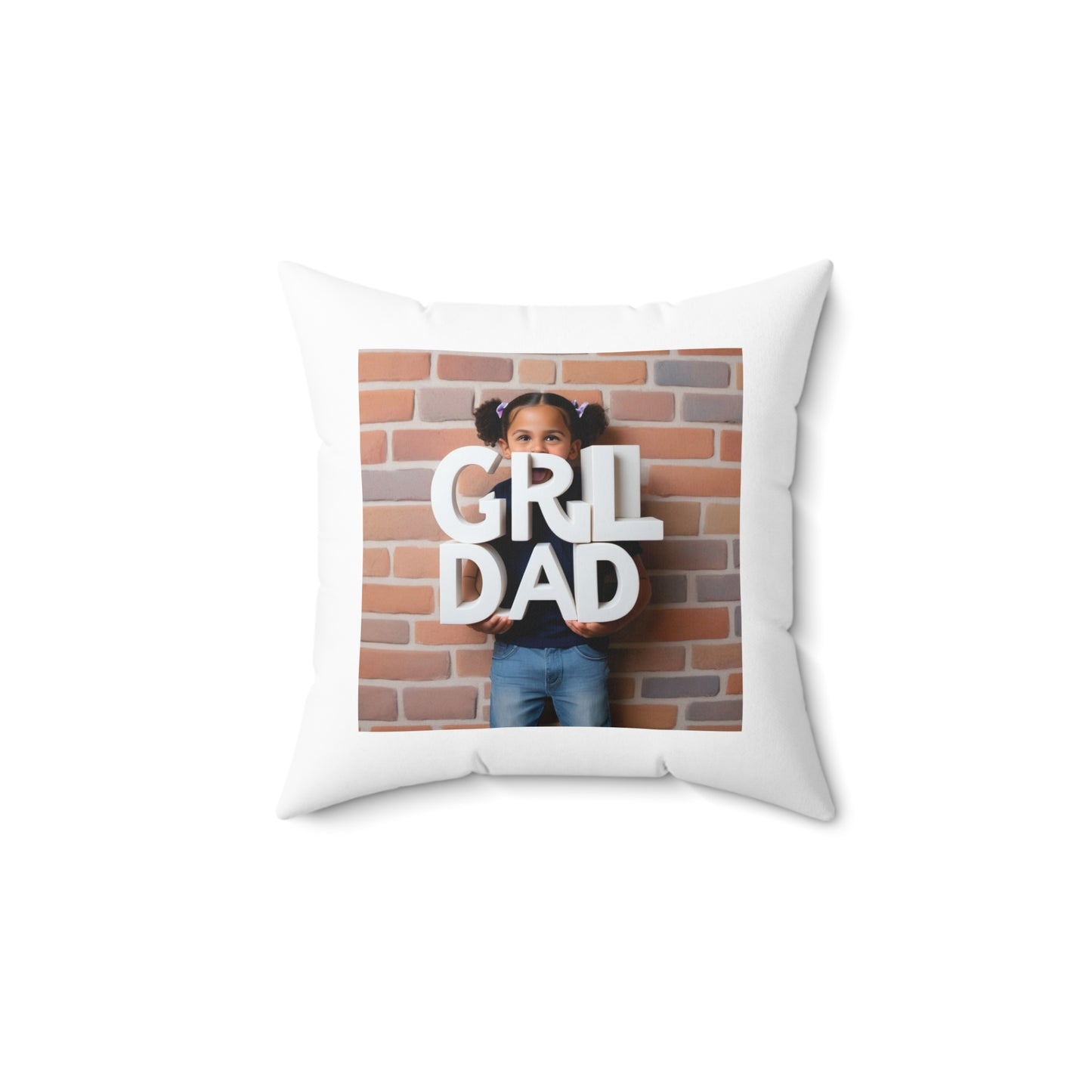 Girl Dad Throw Pillow — Photo Cushion for Proud Fathers