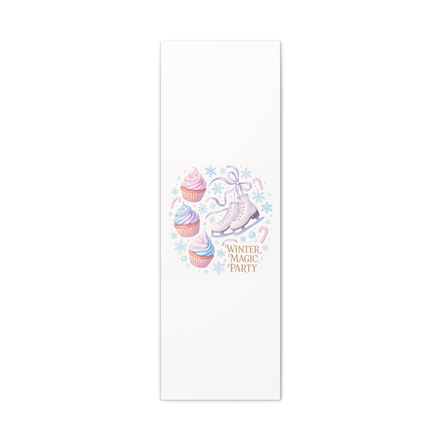 Winter Magic Party Canvas — Ice Skates & Cupcakes Matte Wall Art