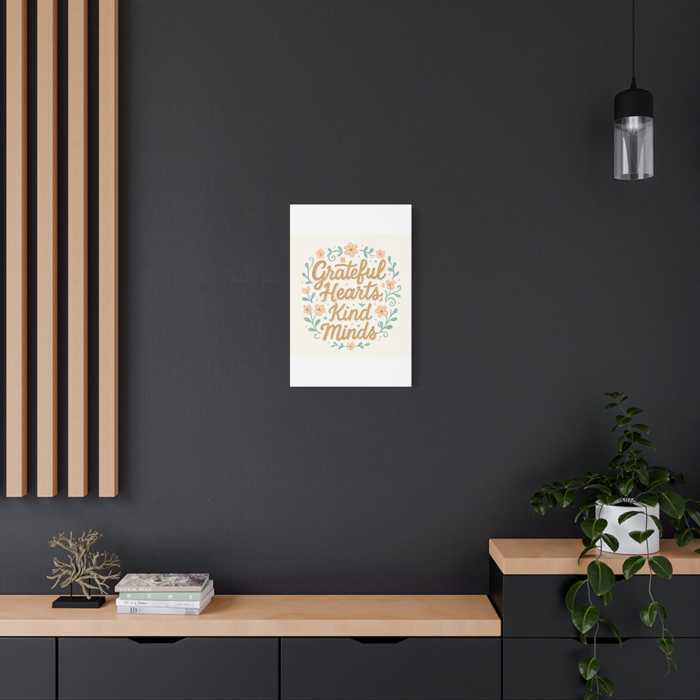 Grateful Hearts Kind Minds Canvas Wall Art