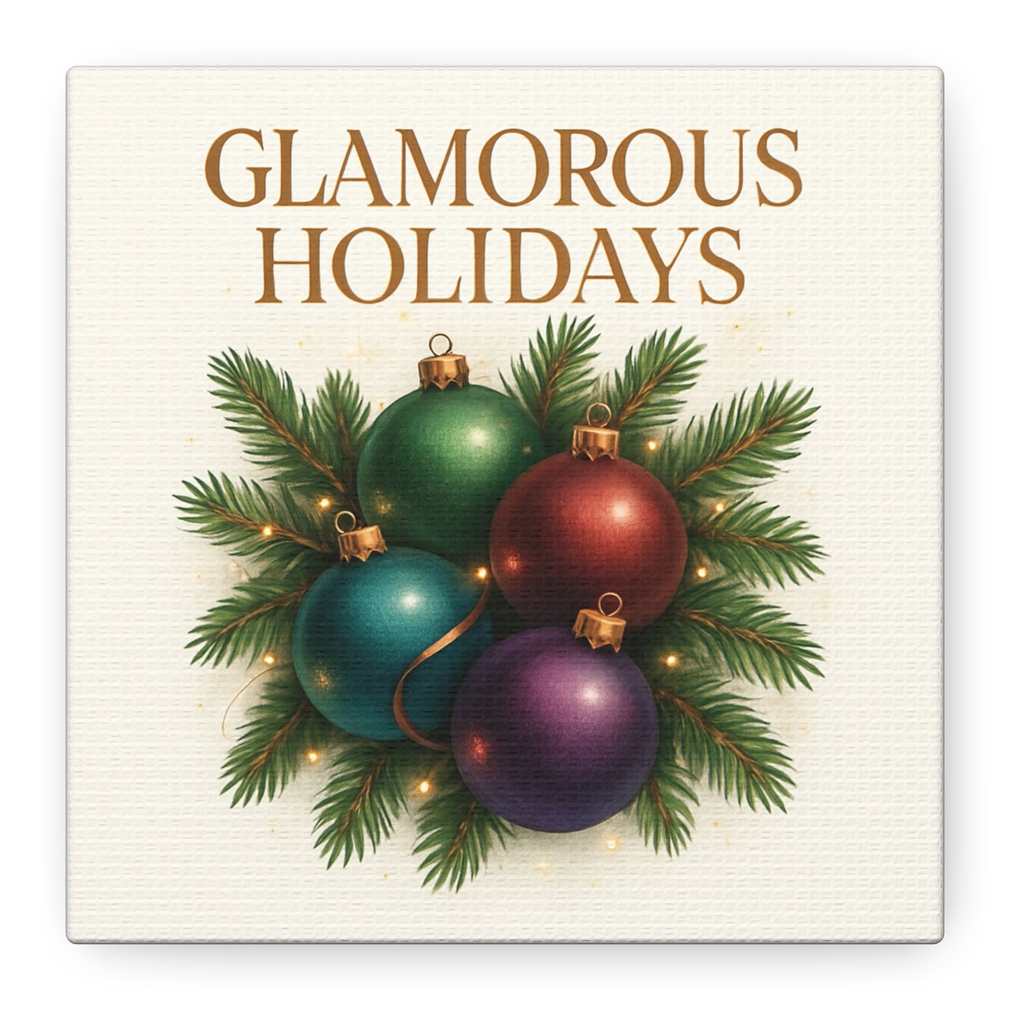 Glamorous Holidays Christmas Ornament Canvas Wall Art
