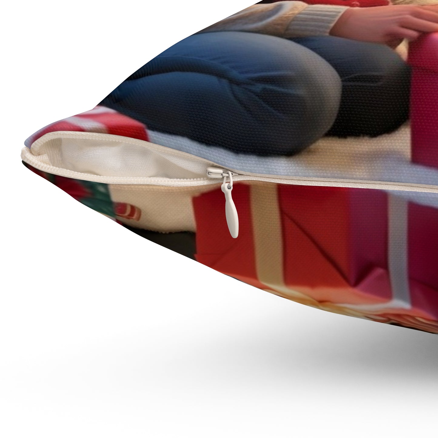 Christmas Family Photo Pillow - Festive Holiday Decorative Throw Pillow