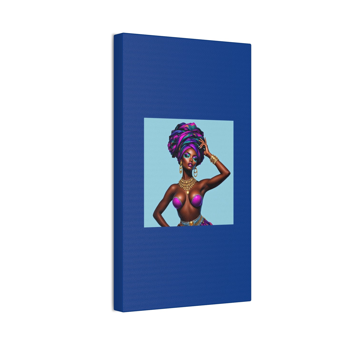 Afro Goddess Canvas Print — Vibrant Headwrap Wall Art