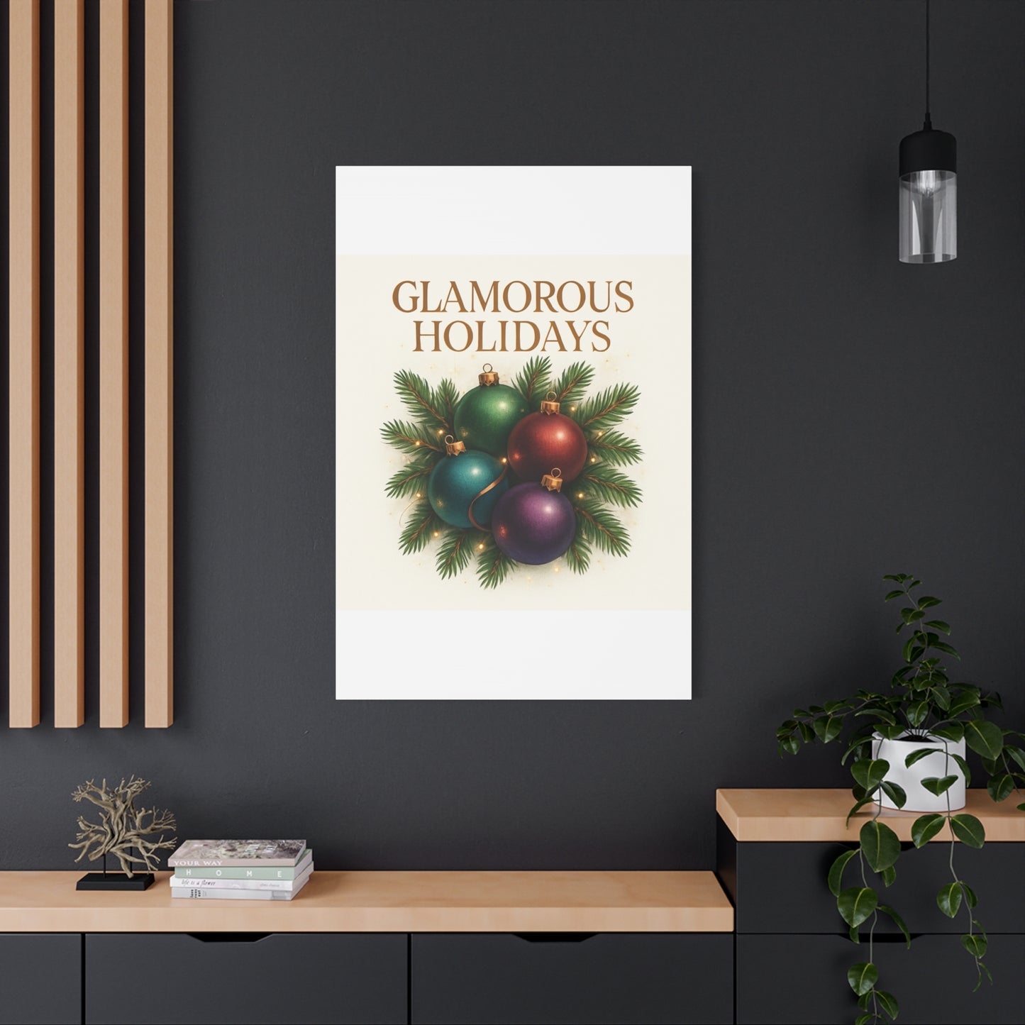 Glamorous Holidays Christmas Ornament Canvas Wall Art