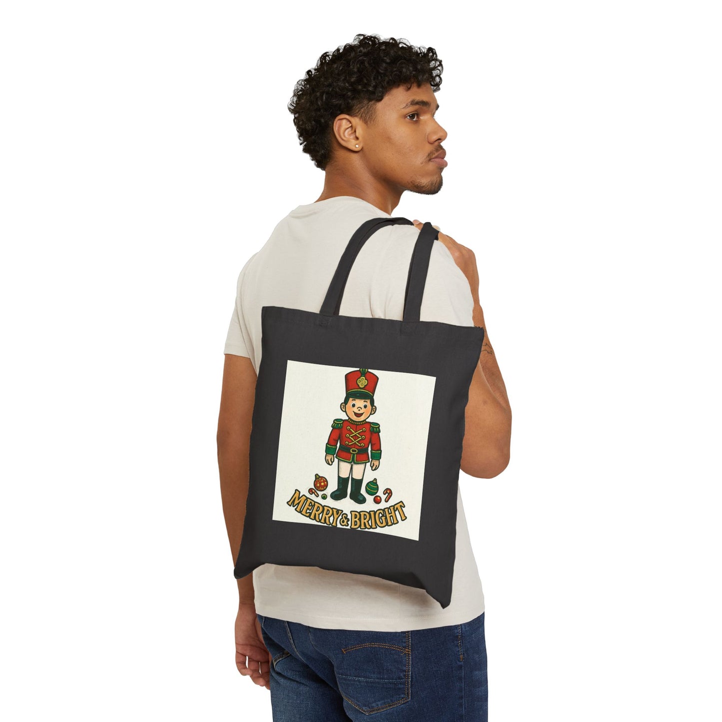 Tote Bag — Merry & Bright Nutcracker Holiday Canvas Tote
