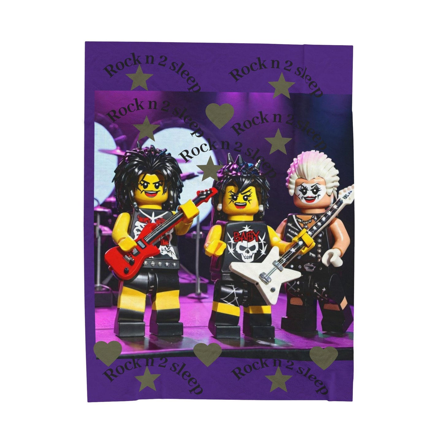 Rock n' Sleep Plush Blanket, Cozy Gift for Music Lovers, Bedroom Decor, Kid's Room, Holiday Gift