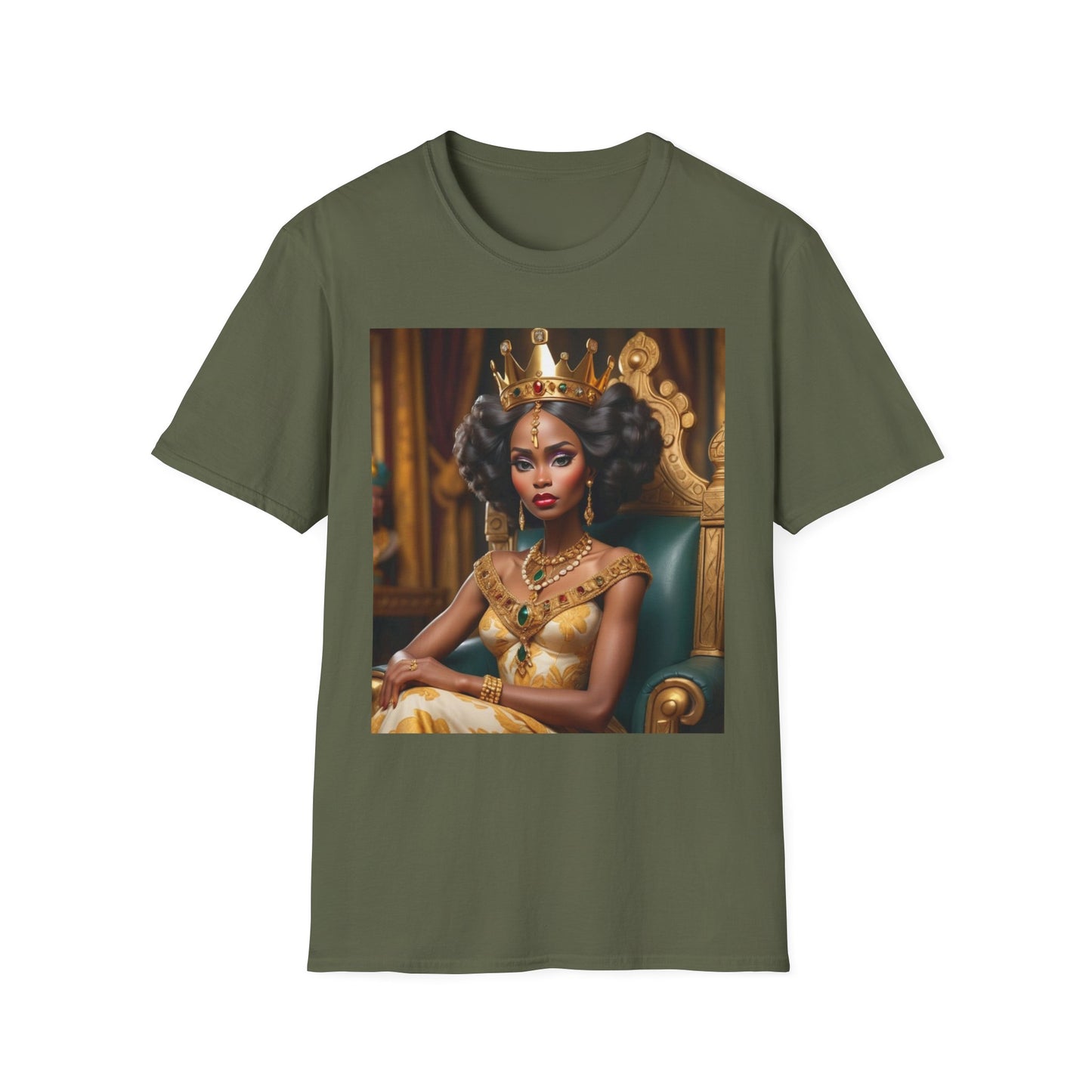 African Queen Unisex Softstyle T-Shirt - Regal and Empowering Fashion