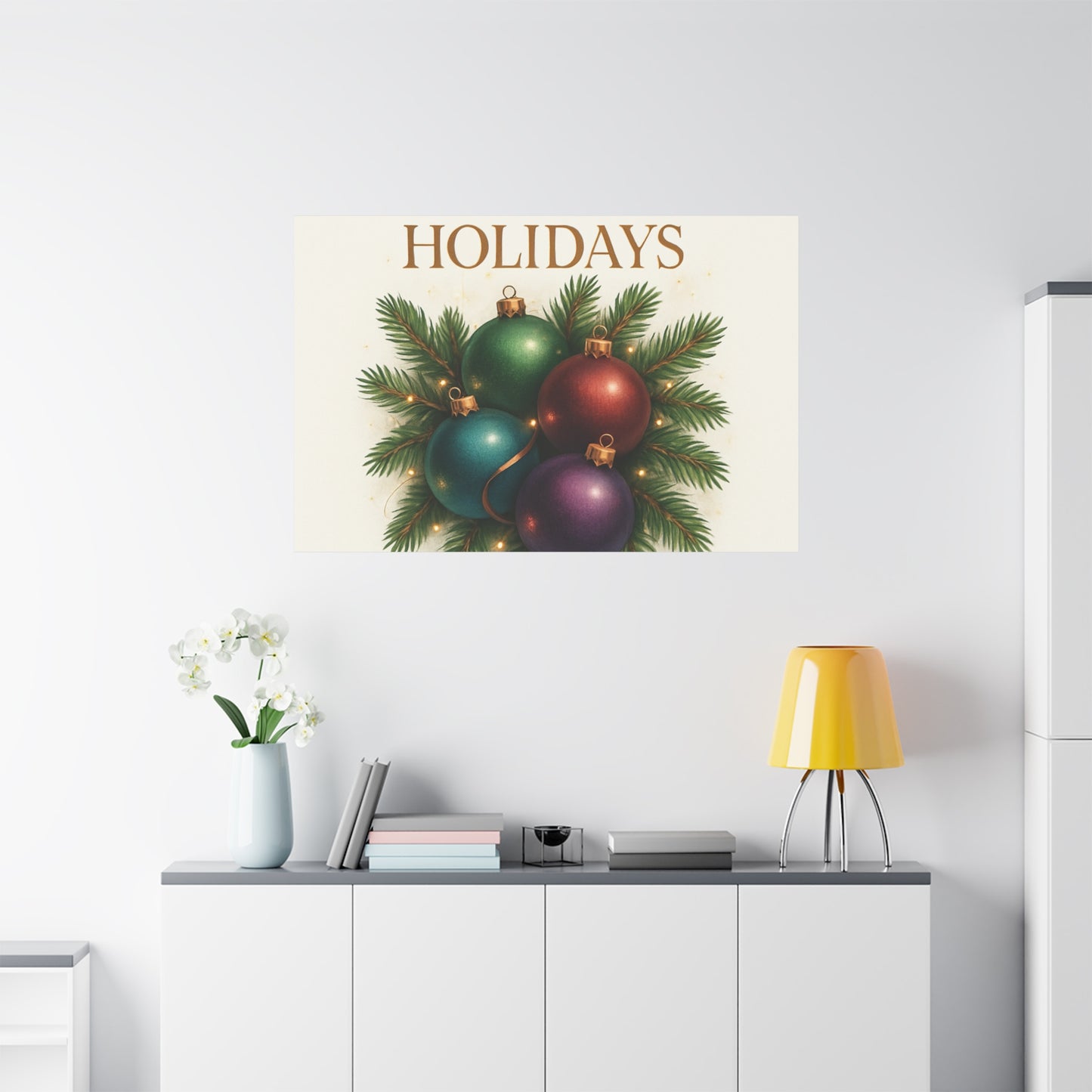 Glamorous Holidays Christmas Ornament Canvas Wall Art