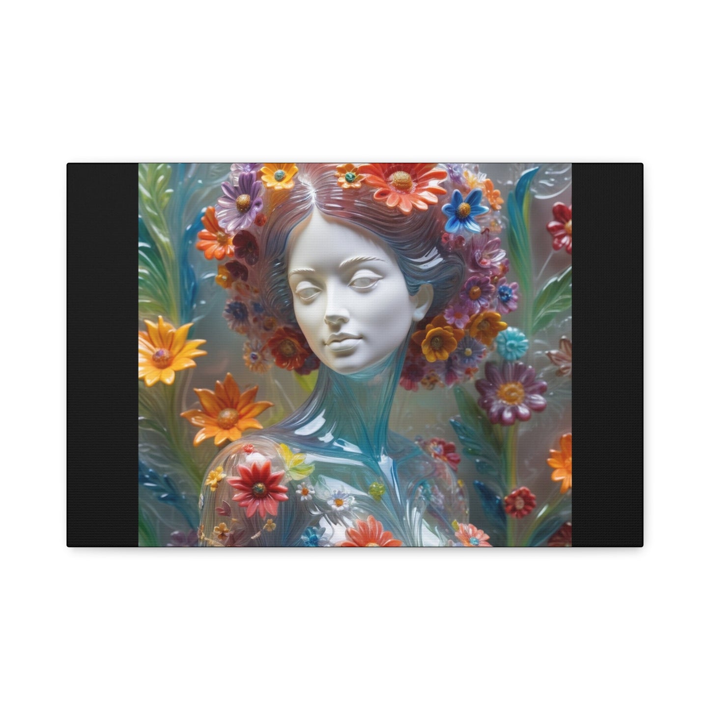 Copy of Floral Muse Matte Stretched Canvas – Botanical Female Bust Wall Art