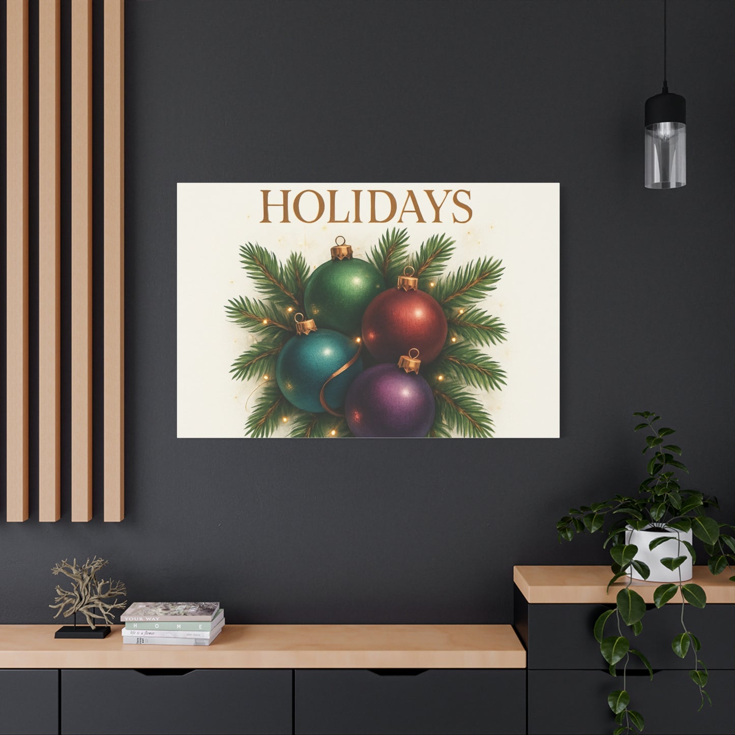 Glamorous Holidays Christmas Ornament Canvas Wall Art
