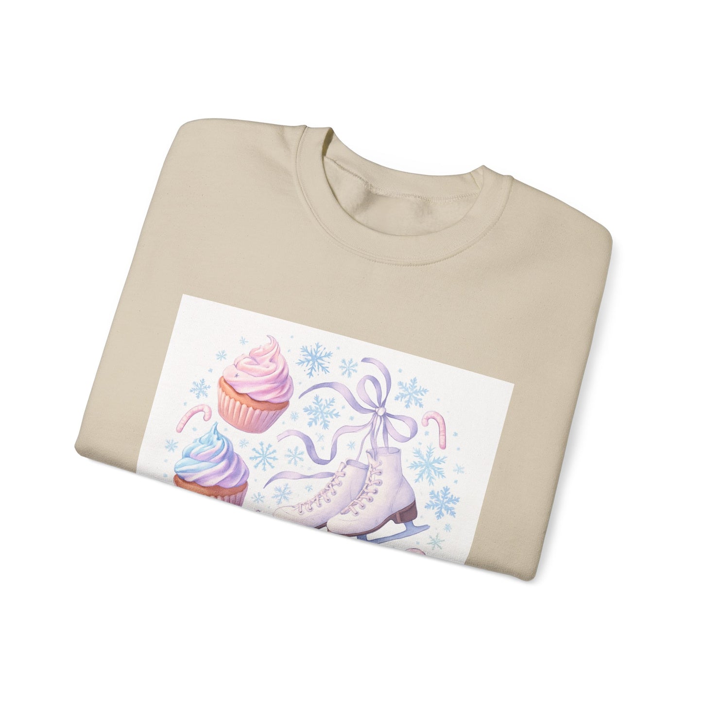 Winter Magic Party Sweatshirt — Ice Skates & Cupcakes Cozy Crewneck