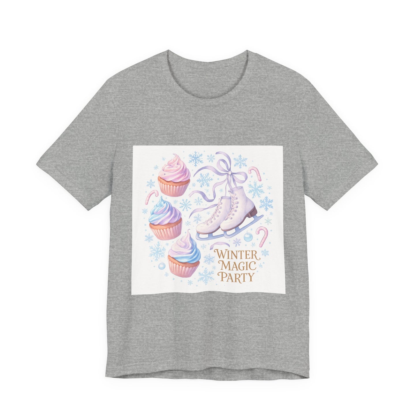 Winter Magic Party T-Shirt — Ice Skate & Cupcakes Holiday Tee