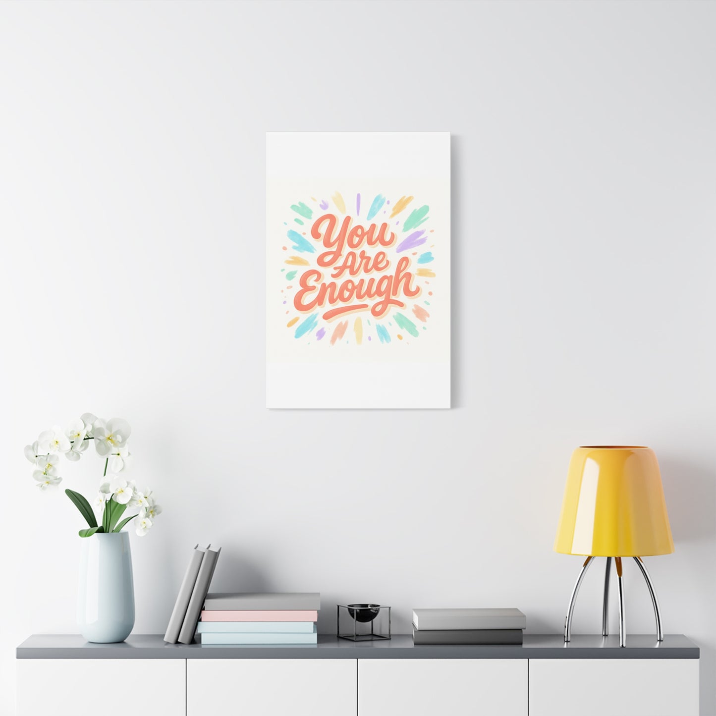 You Are Enough Canvas Wall Art — Inspirational Motivational Quote