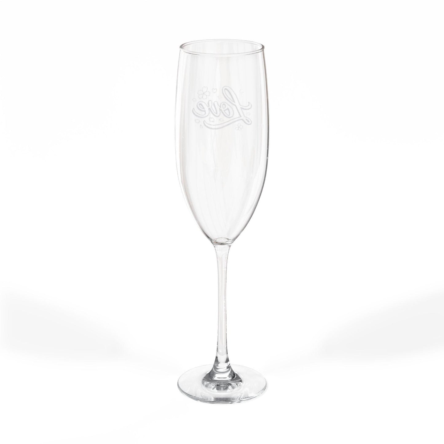 Engraved Champagne Glass, Love Toasting Flute, Wedding Gift, Anniversary Celebration, Bridal Shower Favor, Personalized Drinkware