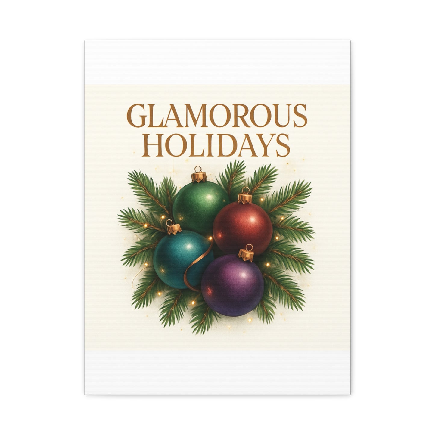 Glamorous Holidays Christmas Ornament Canvas Wall Art