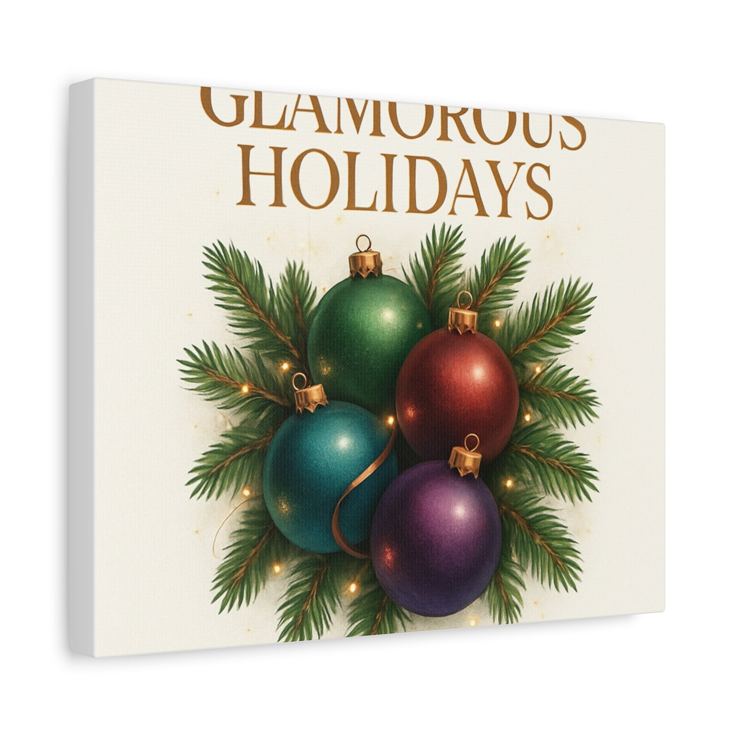 Glamorous Holidays Christmas Ornament Canvas Wall Art