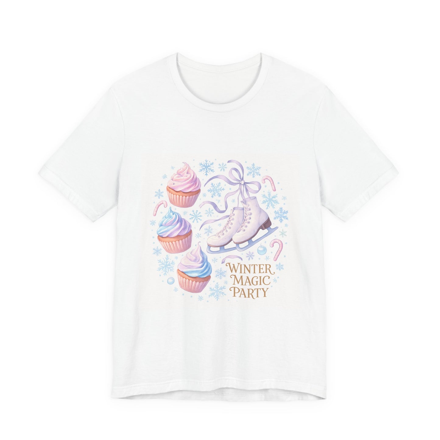 Winter Magic Party T-Shirt — Ice Skate & Cupcakes Holiday Tee