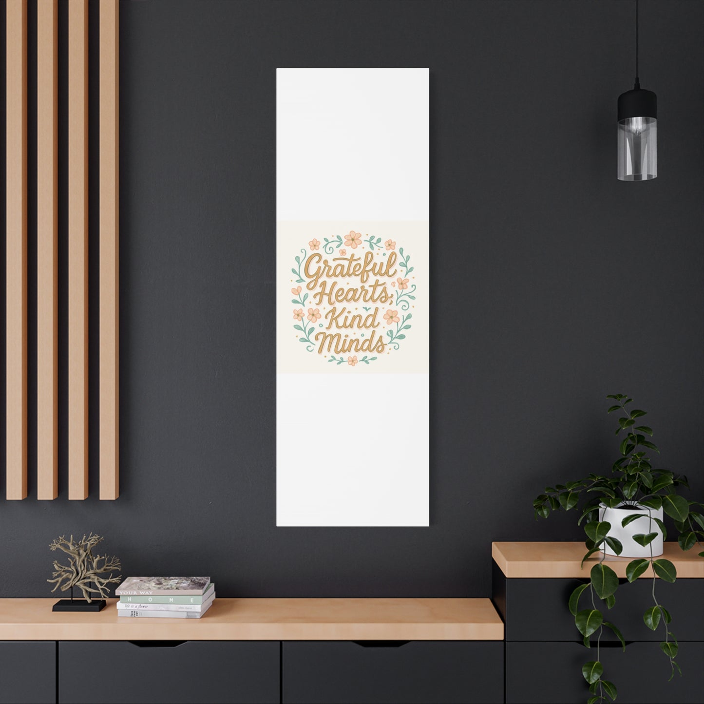 Grateful Hearts Kind Minds Canvas Wall Art