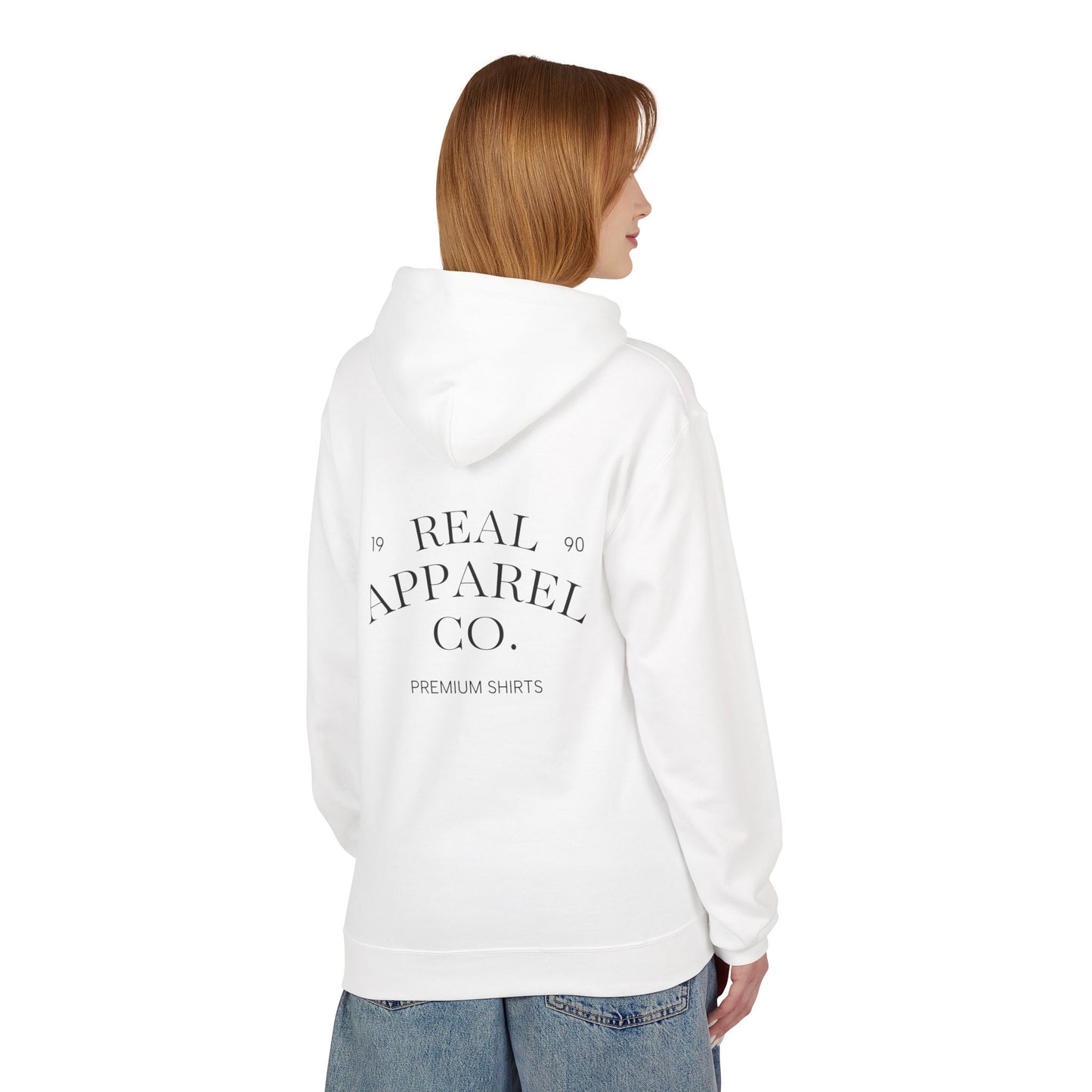 Real Apparel Co. Hoodie — Minimal Vintage Logo Pullover