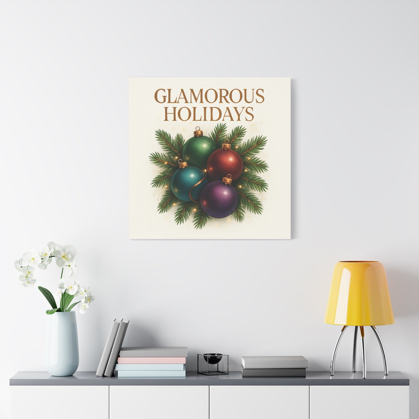Glamorous Holidays Christmas Ornament Canvas Wall Art