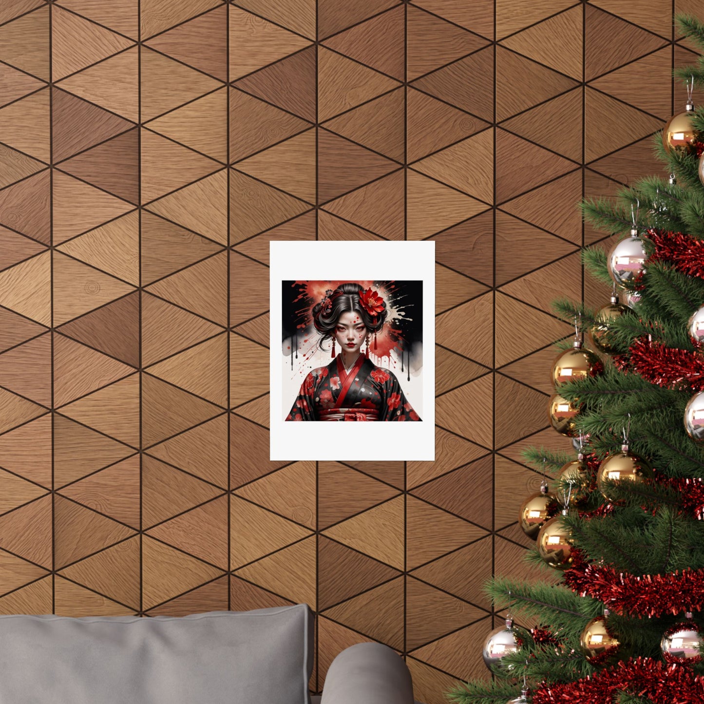 Geisha Noir Matte Poster — Japanese Female Portrait Wall Art