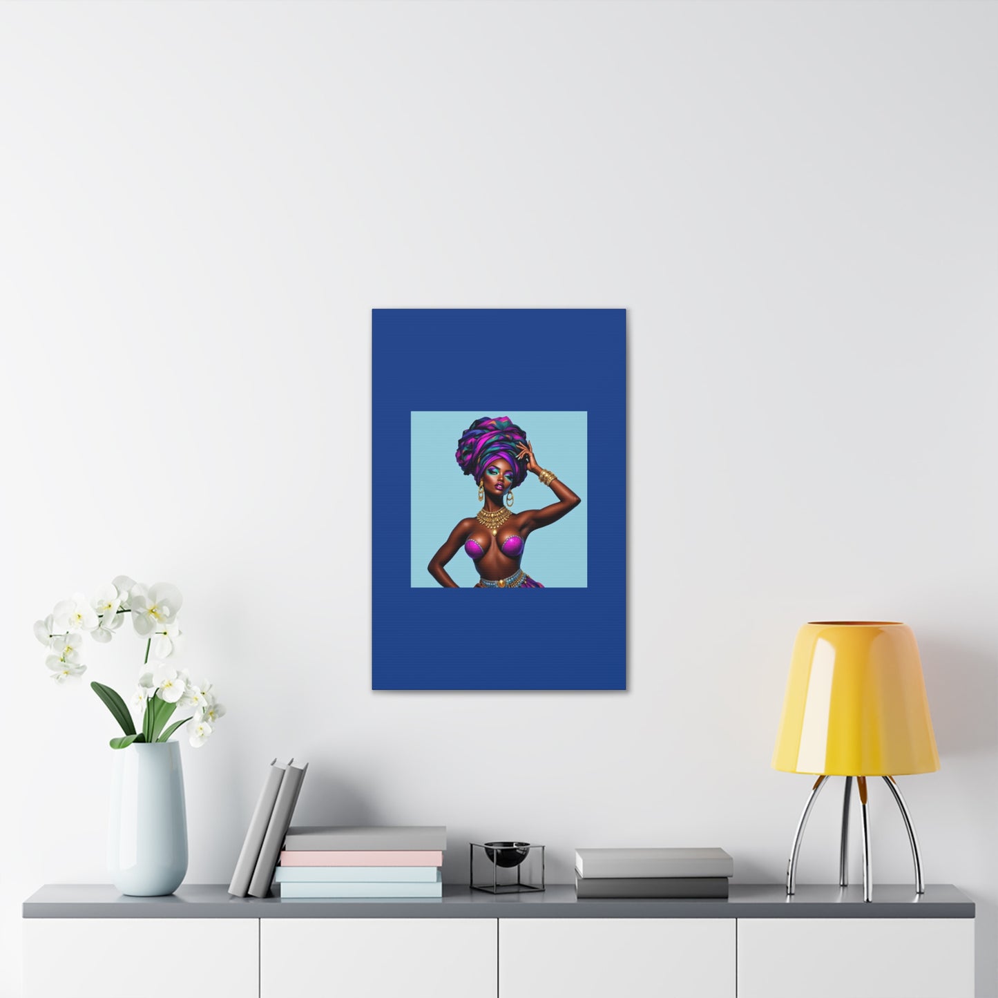 Afro Goddess Canvas Print — Vibrant Headwrap Wall Art