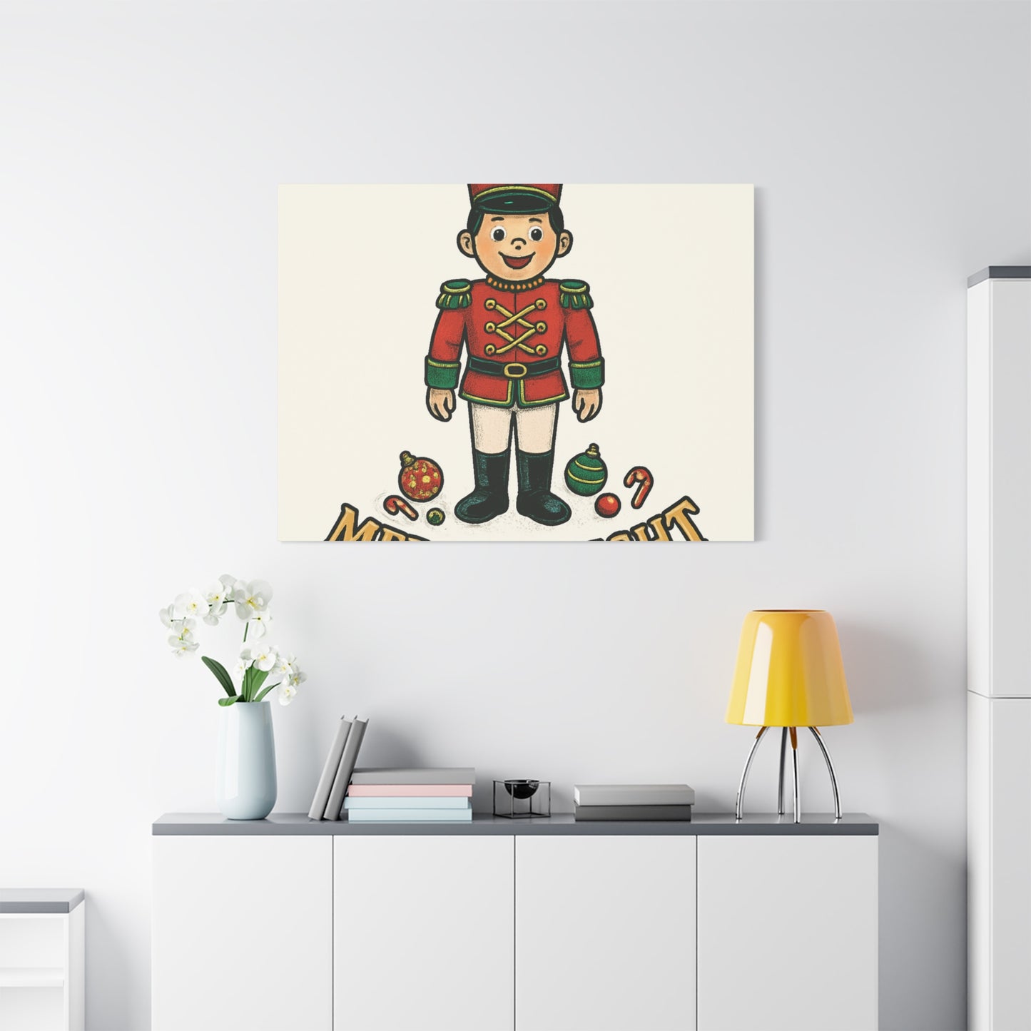 Nutcracker Soldier Matte Canvas Wall Art — Merry & Bright Holiday Decor