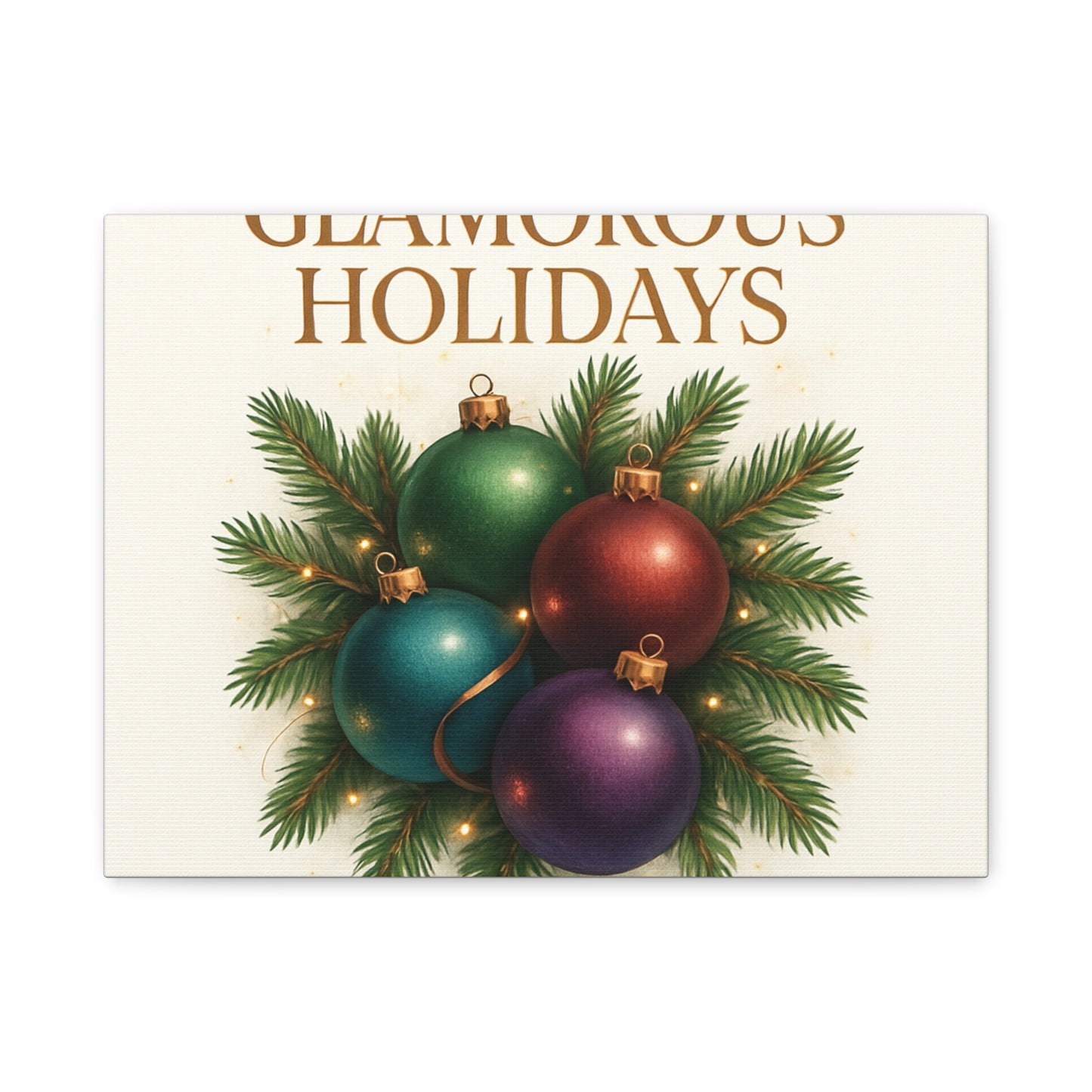 Glamorous Holidays Christmas Ornament Canvas Wall Art