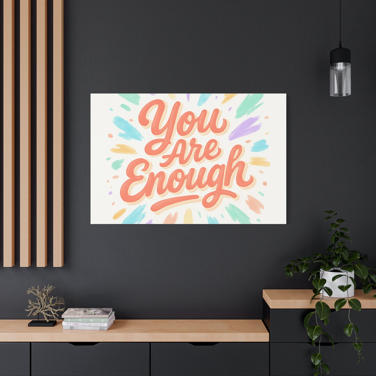 You Are Enough Canvas Wall Art — Inspirational Motivational Quote