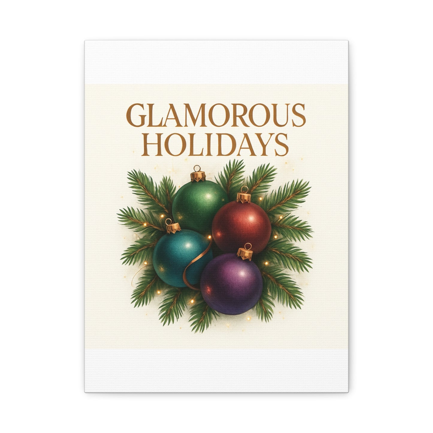 Glamorous Holidays Christmas Ornament Canvas Wall Art