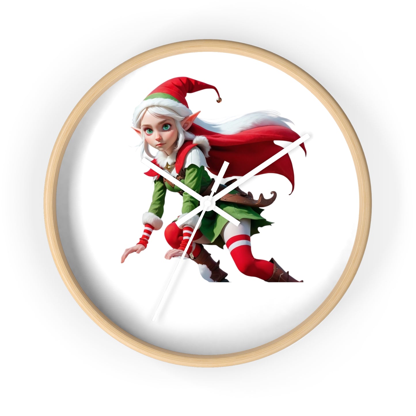 Christmas Elf Wall Clock — Festive Holiday Elf Timepiece