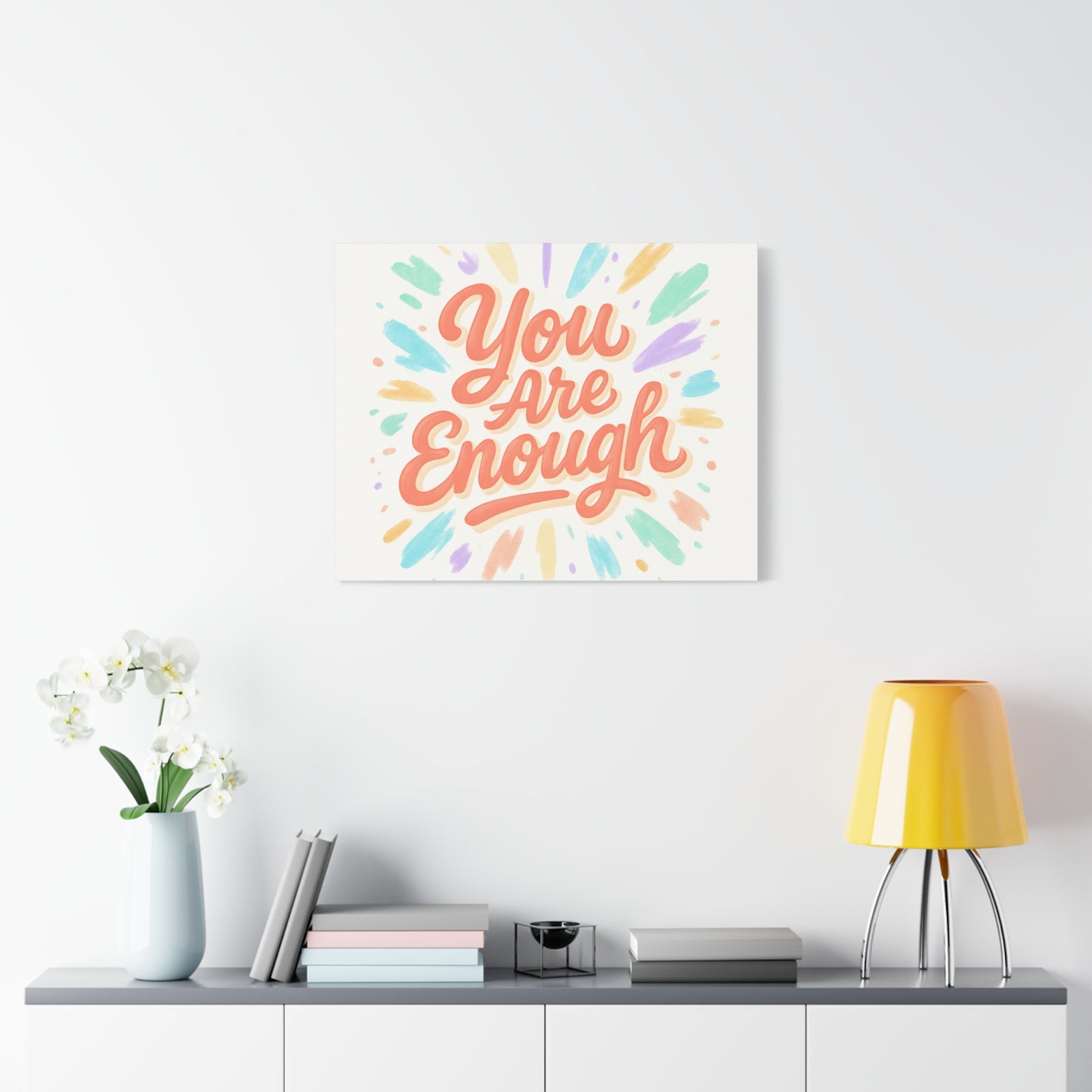 You Are Enough Canvas Wall Art — Inspirational Motivational Quote