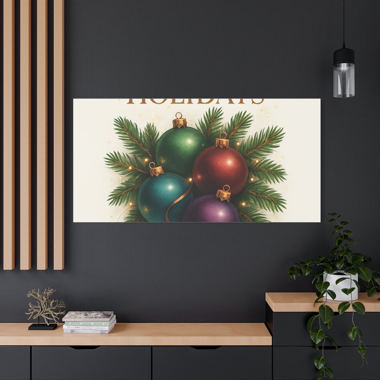 Glamorous Holidays Christmas Ornament Canvas Wall Art