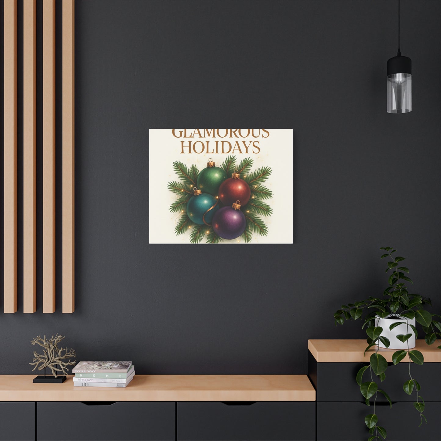 Glamorous Holidays Christmas Ornament Canvas Wall Art