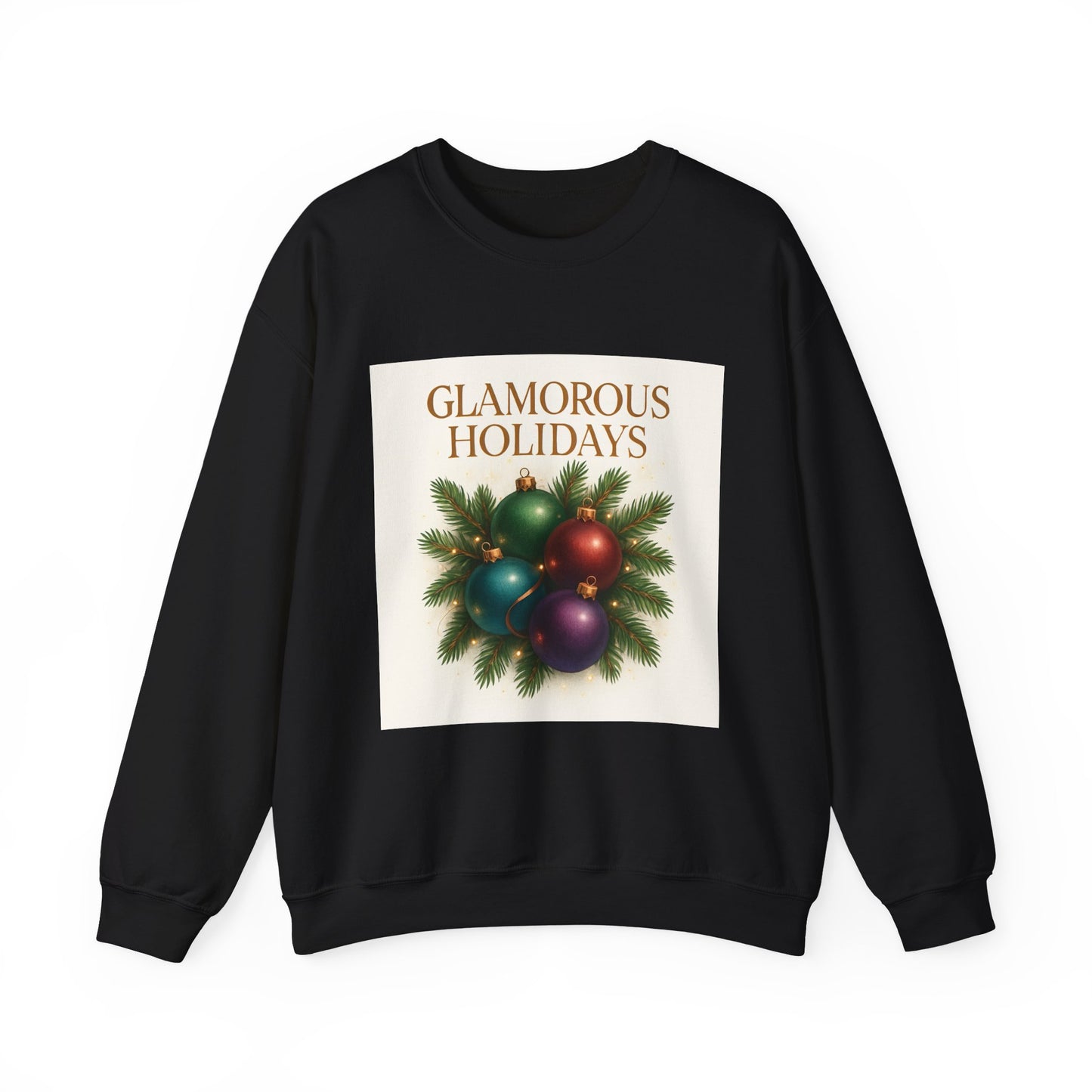 Glamorous Holidays Sweatshirt — Festive Christmas Ornament Crewneck