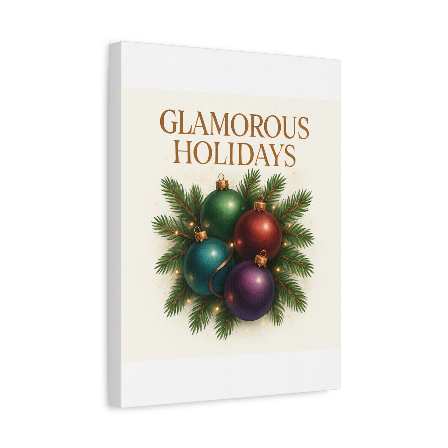 Glamorous Holidays Christmas Ornament Canvas Wall Art
